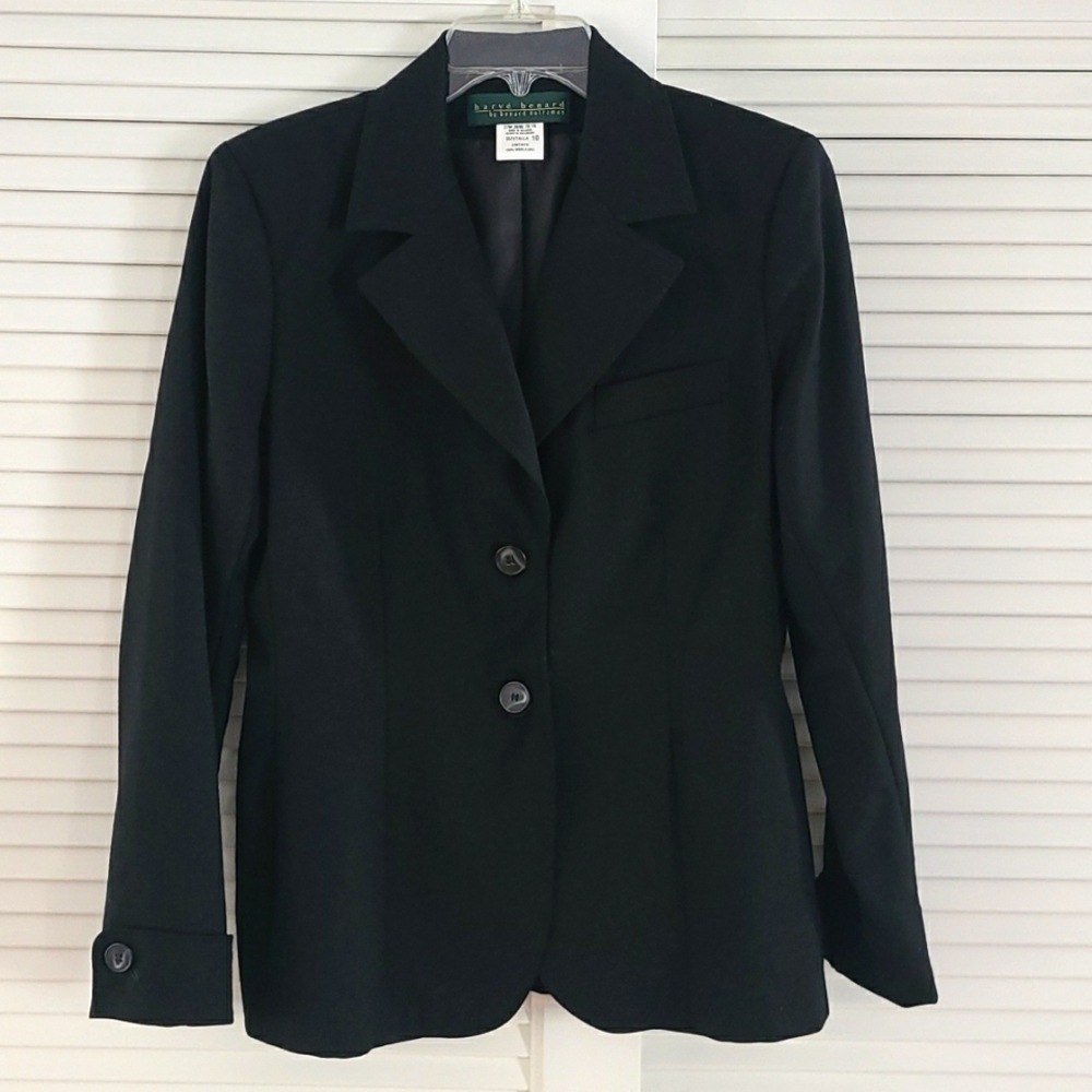 Havre Benard Classic 100% Wool Career Blazer/Jacket.   Sz 10.   Black